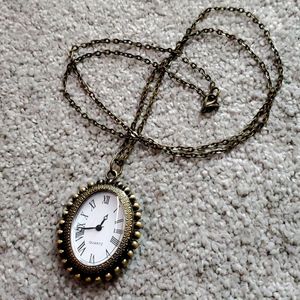 Long clock necklace
